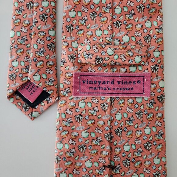 Vineyard Vines Tropical Print Silk Necktie - Picture 2 of 5